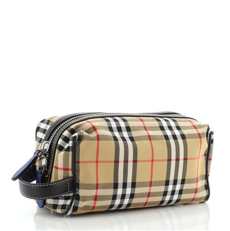 burberry cosmetic bag black|classic Burberry bag.